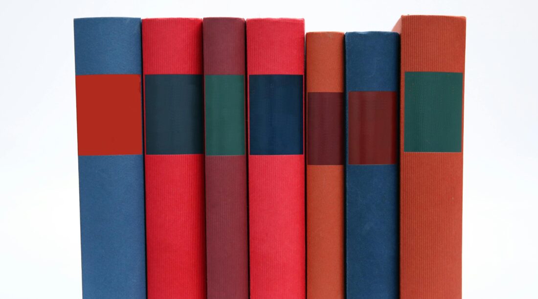 A row of books